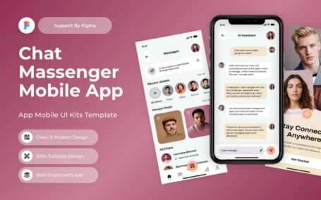 聊天使者移动应用APP UI KIT (FIG)