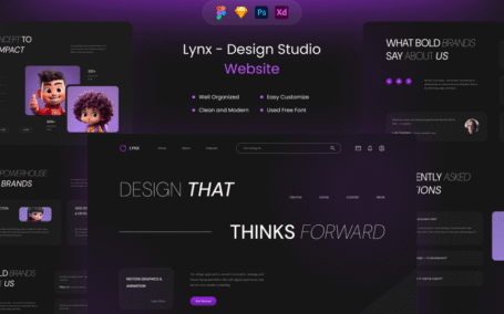 设计工作室网站网页模板 (FIG,PSD,SKETCH,XD)