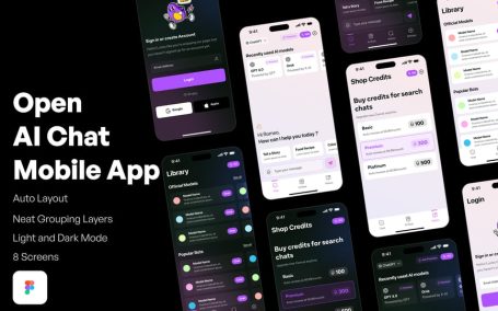 现代打开AI聊天移动应用APP UI KIT (FIG)