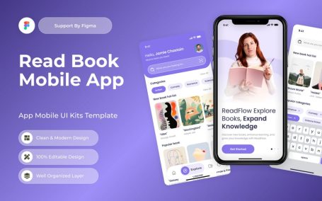 阅读书籍移动应用APP UI KIT (FIG)