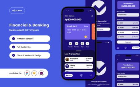 智能财务应用APP UI KIT (SKETCH,FIG,XD)