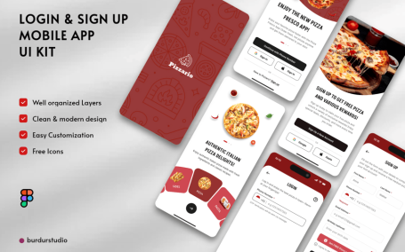 登录并注册移动应用APP UI KIT (FIG)