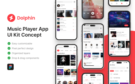 音乐播放器应用APP UI KIT (FIG)