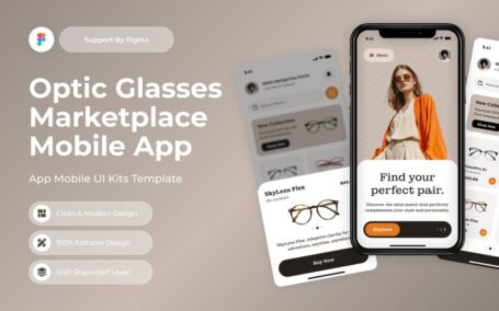 光眼镜市场移动应用APP UI KIT (FIG)