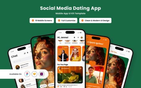 充满活力的社交约会应用APP UI KIT (FIG,SKETCH,XD)