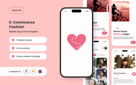 极简和时尚约会应用APP UI KIT (FIG,SKETCH,XD)