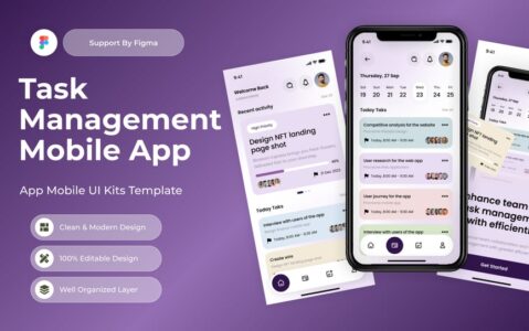 任务管理移动应用APP UI KIT (FIG)