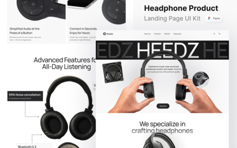 耳机产品着陆页网页模板 (FIG)
