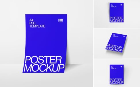 A4海报模型样机 (PSD)