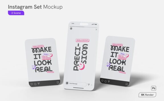 Instagram手机APP模型样机 (PSD)