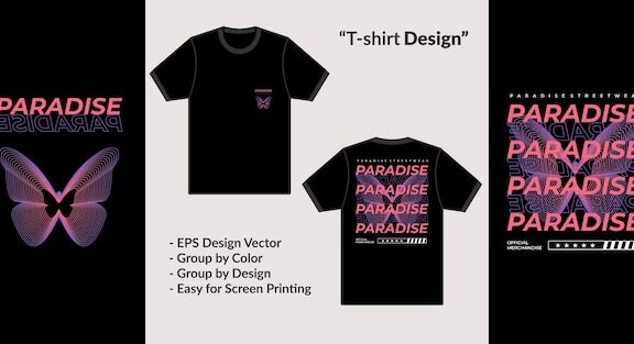 视觉线条蝴蝶印花图案服饰设计矢量素材[eps]