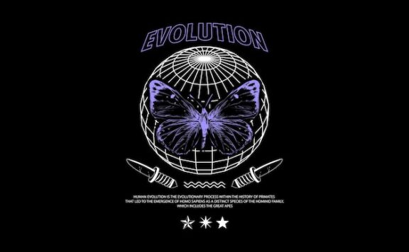 蝴蝶地球街头服饰城市时尚服装创意设计印花图案[eps]