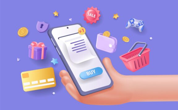 网上购物-3D插图 (AI,EPS,JPG,PNG,SVG)