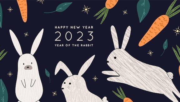 2023年新年兔子动物Banner设计[eps]