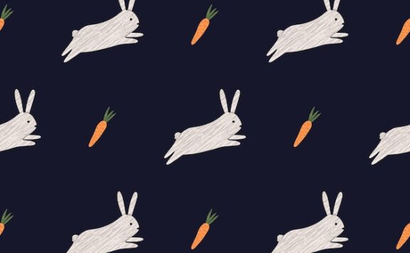 萝卜兔子动物矢量装饰图案[eps]