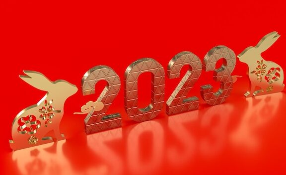 新年2023兔年3d渲染背景图片素材[jpg]