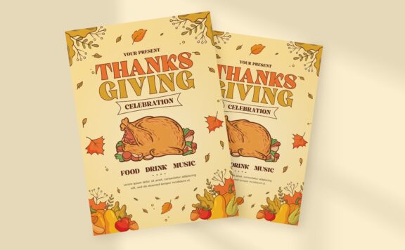 感恩节活动传单模板 (PSD)