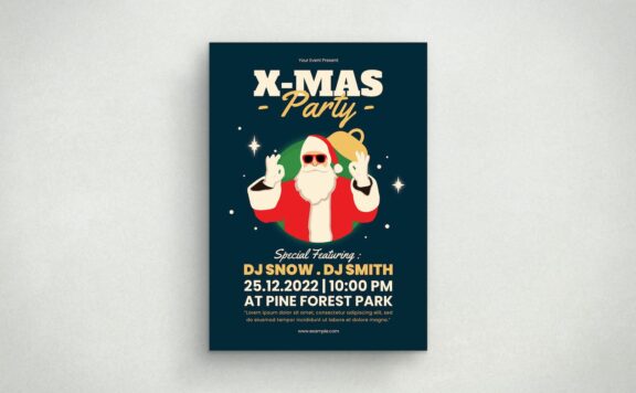 圣诞节圣诞老人海报传单模板 (AI,PSD)