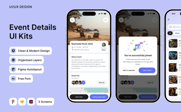 活动详细信息APP UI KIT (FIG,SKETCH,XD)