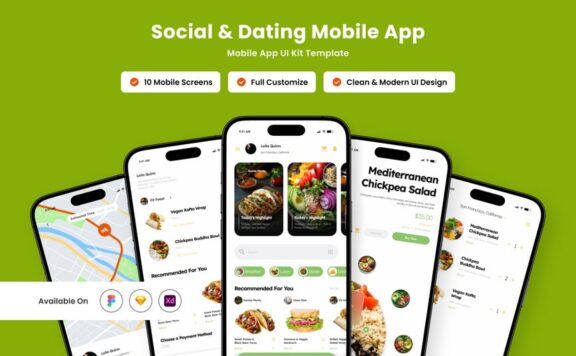 食品交付应用APP UI KIT (FIG,SKETCH,XD)