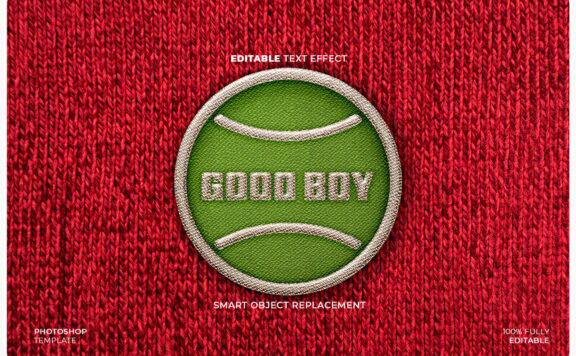 刺绣徽章LOGO模型样机 (PSD)