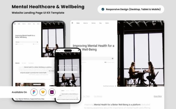 健康着陆页UI设计模板 (FIG,SKETCH,XD)