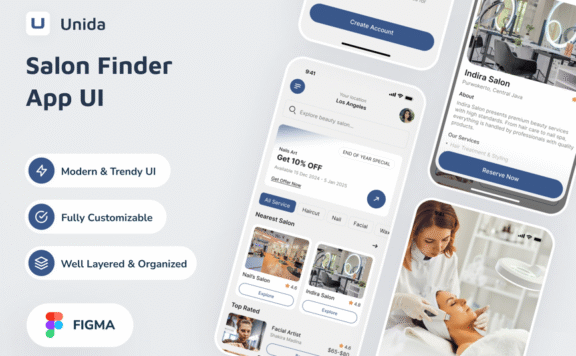沙龙Finder应用APP UI KIT (FIG)