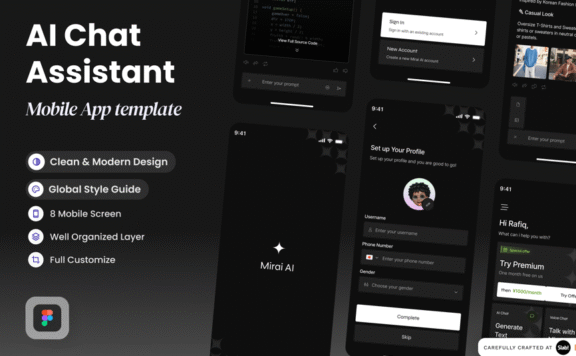 AI聊天移动应用APP UI KIT (FIG)