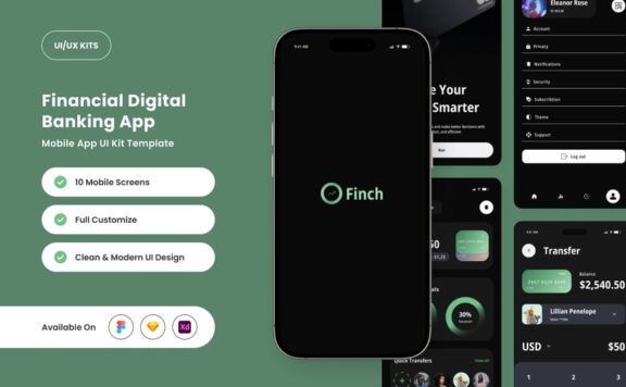 金融科技和个人理财的应用APP UI KIT (FIG,SKETCH,XD)