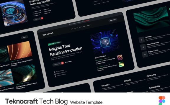 黑暗主题技术无花果网站网页模板 (FIG)