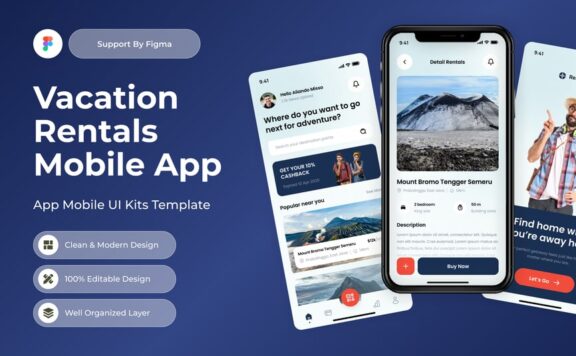 度假租赁移动应用APP UI KIT (FIG)