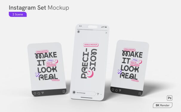 Instagram手机APP模型样机 (PSD)