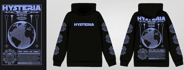 歇斯底里文字现代海报科技风格时尚印花服装素材[eps]