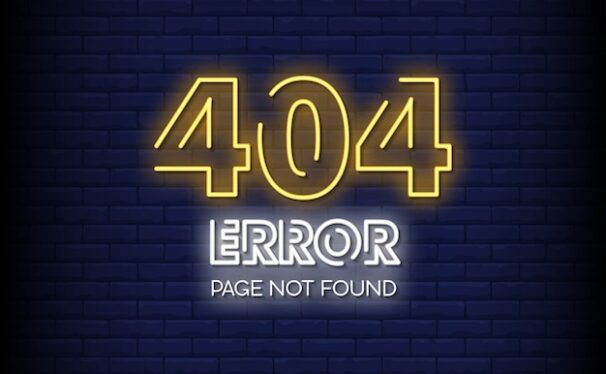 404错误页面霓虹灯样式文字插画[eps]