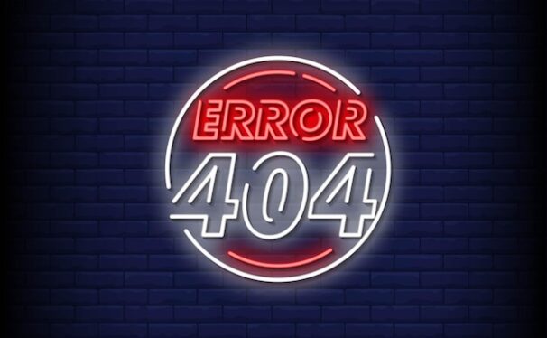 错误404霓虹灯标志风格矢量插画[eps]