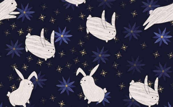 动物兔子矢量装饰背景图案素材[eps]