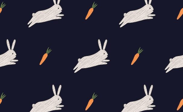 萝卜兔子动物矢量装饰图案[eps]