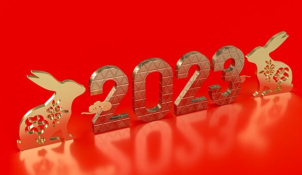 新年2023兔年3d渲染背景图片素材[jpg]