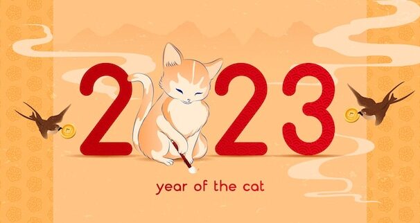 2023年新年快乐兔年插画[eps]