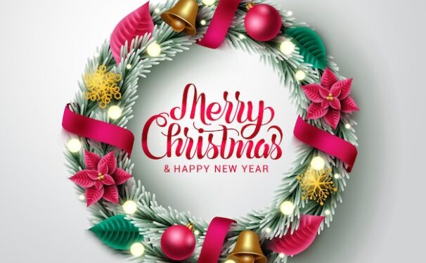 圣诞问候装饰花环元素矢量设计素材[eps]