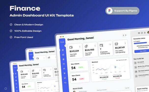 财务管理仪表板网页模板 (FIG)