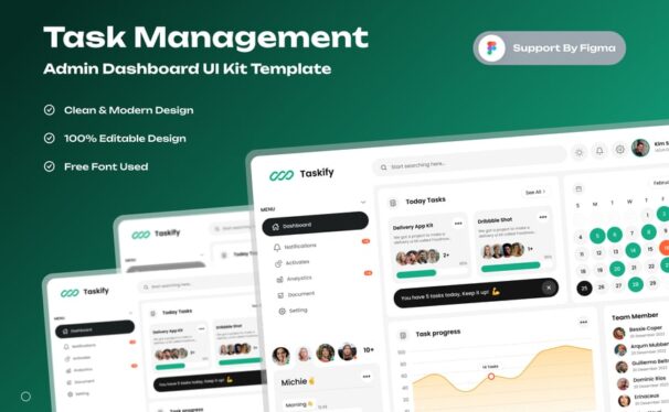 管理管理仪表板网页模板 (FIG)