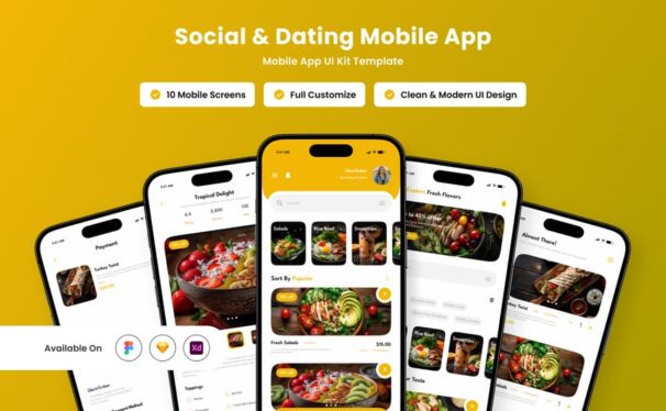 有机食品应用APP UI KIT (FIG,SKETCH,XD)