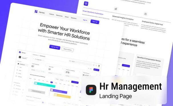 人力资源管理着陆页网页模板 (FIG)