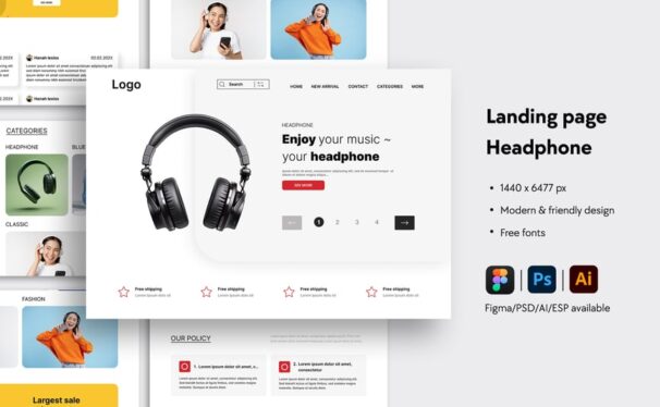 电子产品电子商务网站 (AI,EPS,FIG,PSD)