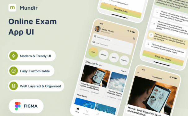 在线考试应用APP UI KIT  (FIG)