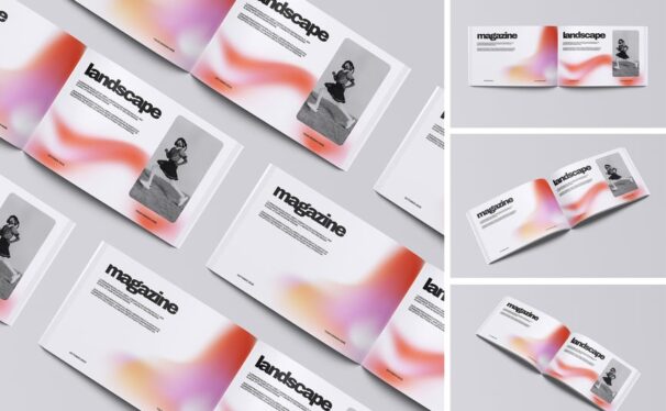 景观杂志模型样机 (PSD)
