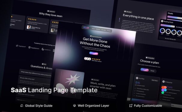 SaaS 深色未来主义着陆页 (FIG)