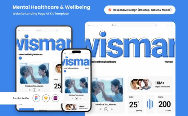 健康着陆页UI设计模板 (FIG,SKETCH,XD)