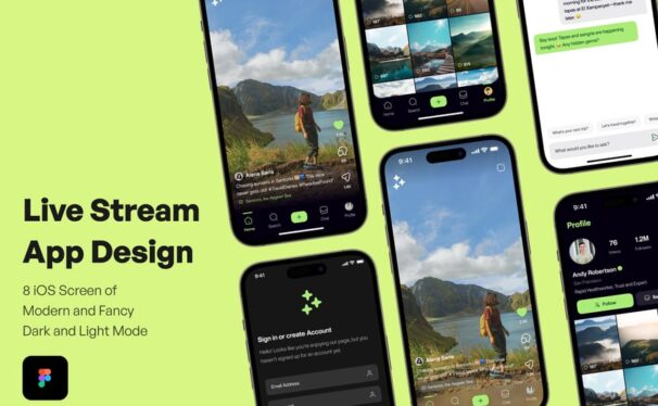实时流媒体应用APP UI KIT (FIG)